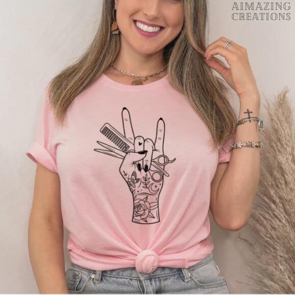 Stylist Tool Tattoo Hand Graphic Tee Size Large - Picture 1 of 3